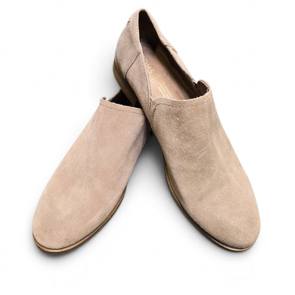 TOMS Shaye Suede Boots Women’s Size 10 Tan Slip On Ankle Booties